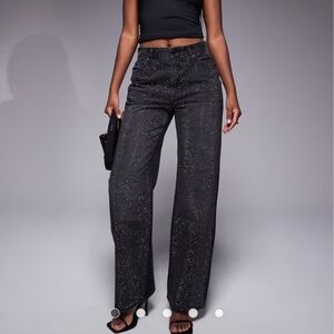 Asos River Island Black Straight Leg  Women's Jeans